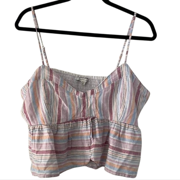 FREE W/ PURCHASE OF $5 OR MORE American Eagle Outfitters Striped Babydoll ToP - Picture 1 of 2